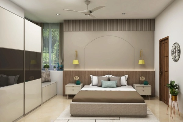 Indian modern home interior design including a contemporary bedroom